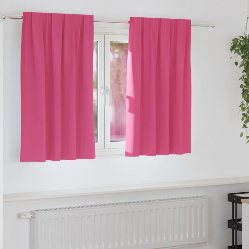 Firany blackout z kółkami 2 pcs Jasnoróżowy 140 x 140 cm