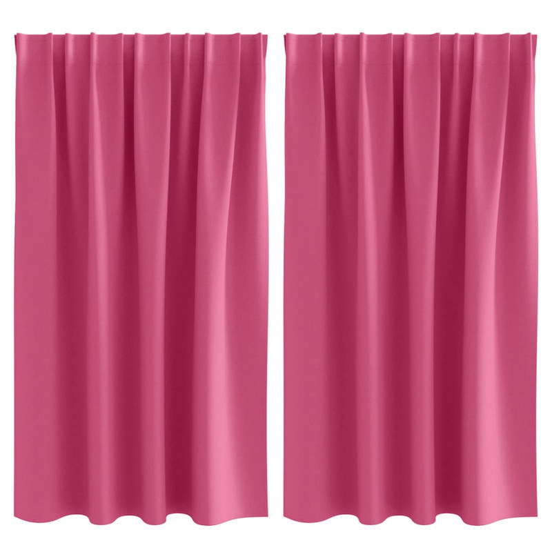 Firany blackout z kółkami 2 pcs Jasnoróżowy 140 x 140 cm