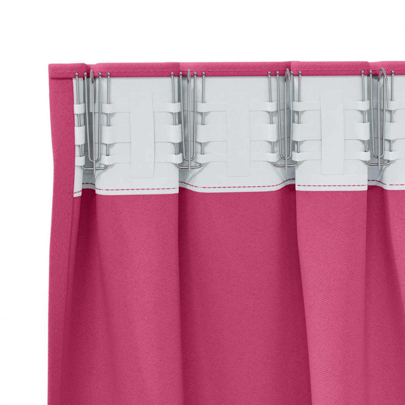 Firany blackout z kółkami 2 pcs Jasnoróżowy 140 x 140 cm