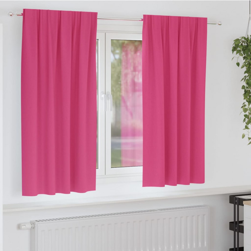 Firany blackout z kółkami 2 pcs Jasnoróżowy 175 x 140 cm