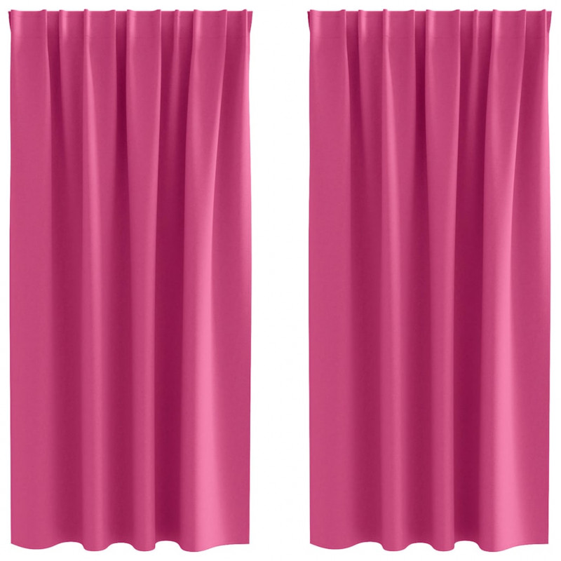 Firany blackout z kółkami 2 pcs Jasnoróżowy 175 x 140 cm