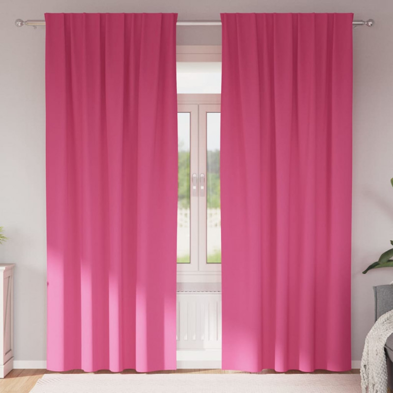 Firany blackout z kółkami 2 pcs Jasnoróżowy 245 x 140 cm