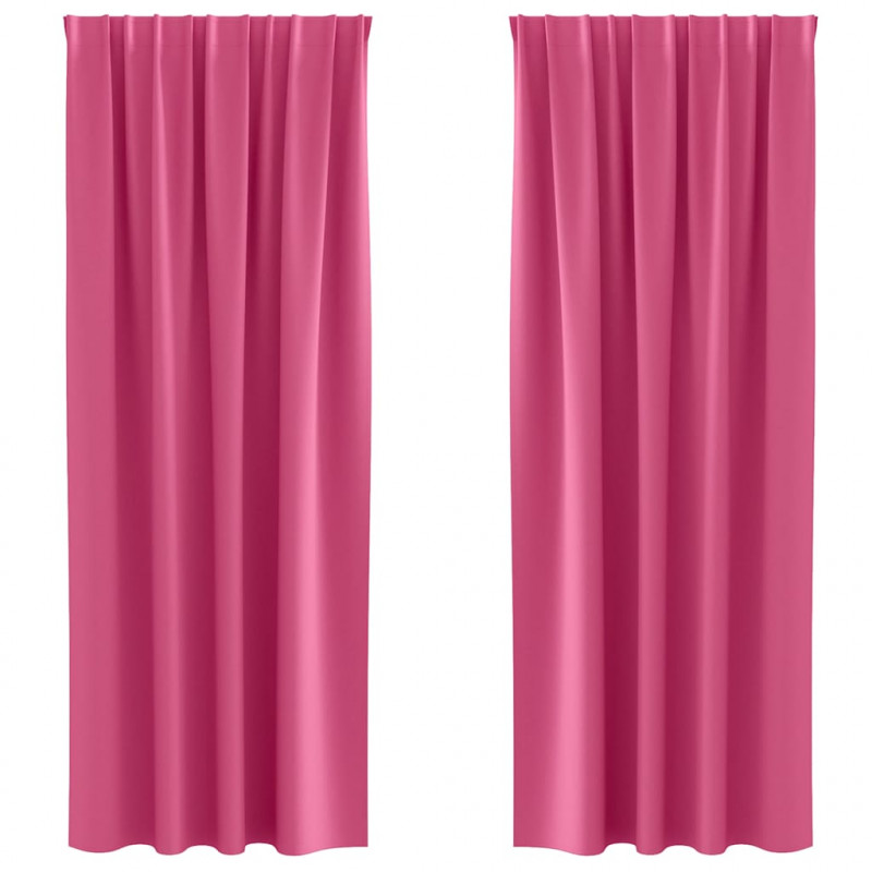 Firany blackout z kółkami 2 pcs Jasnoróżowy 245 x 140 cm