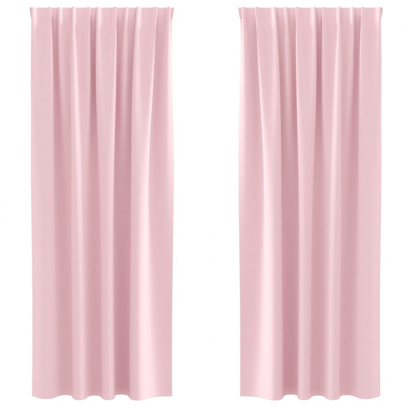 Firany blackout z kółkami 2 pcs Dziecięcy róż 245 x 140 cm