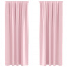 Firany blackout z kółkami 2 pcs Dziecięcy róż 245 x 140 cm
