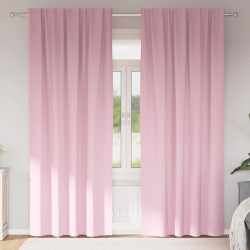Firany blackout z kółkami 2 pcs Dziecięcy róż 260 x 140 cm