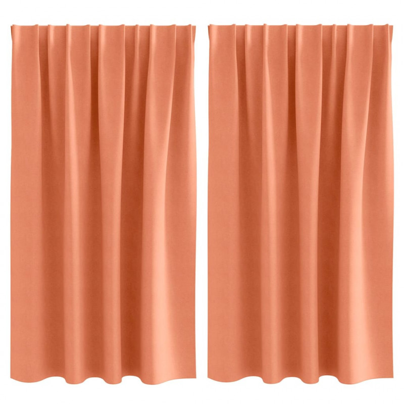 Firany blackout z kółkami 2 pcs terakota 140 x 140 cm Poliester