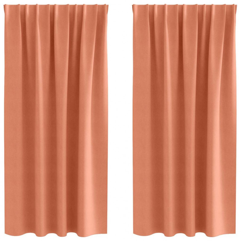 Firany blackout z kółkami 2 pcs terakota 175 x 140 cm Poliester