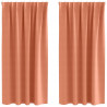 Firany blackout z kółkami 2 pcs terakota 175 x 140 cm Poliester