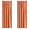 Firany blackout z kółkami 2 pcs terakota 225 x 140 cm Poliester