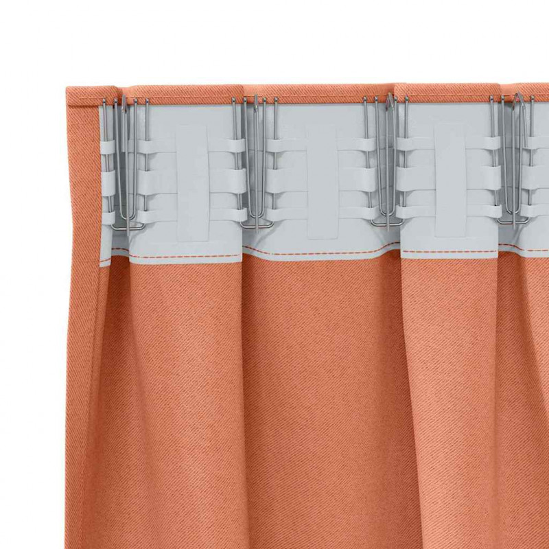 Firany blackout z kółkami 2 pcs terakota 260 x 140 cm Poliester