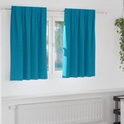 Firany blackout z kółkami 2 pcs Turkusowy 140 x 140 cm
