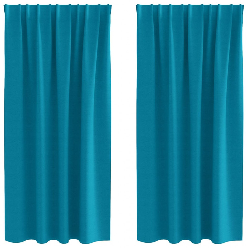 Firany blackout z kółkami 2 pcs Turkusowy 175 x 140 cm