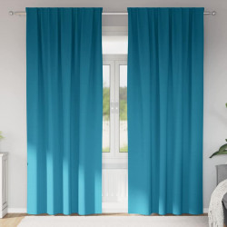 Firany blackout z kółkami 2 pcs Turkusowy 225 x 140 cm