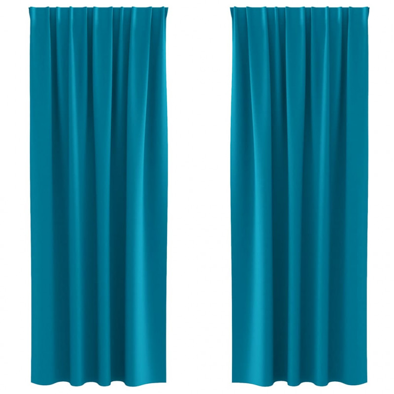 Firany blackout z kółkami 2 pcs Turkusowy 225 x 140 cm