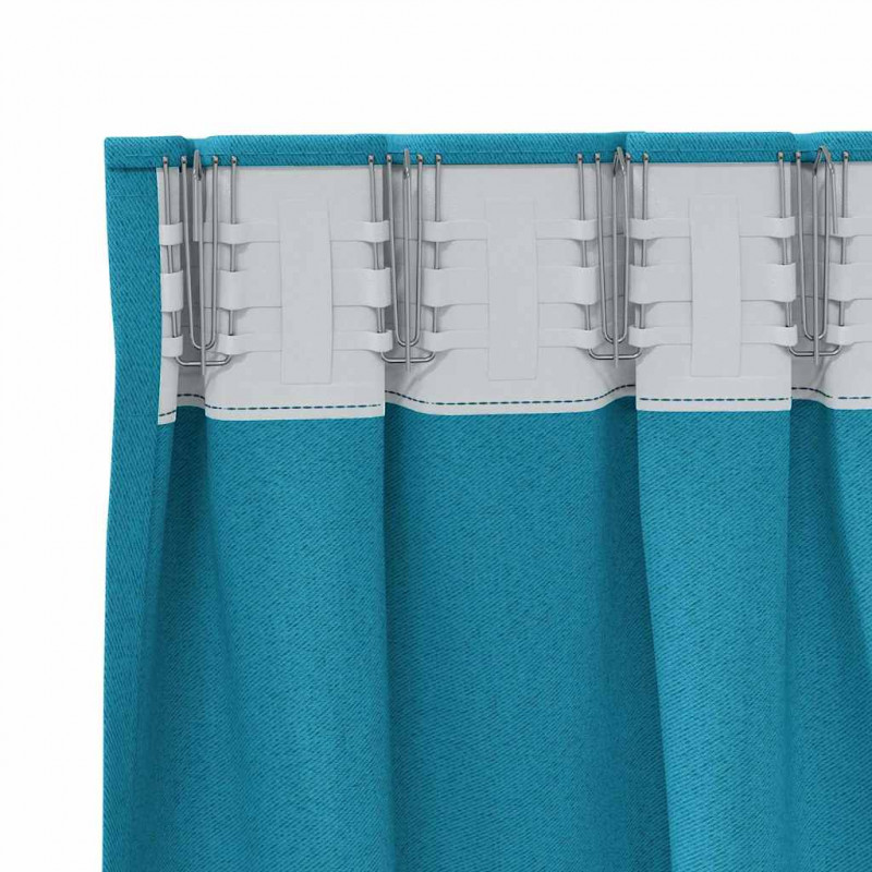 Firany blackout z kółkami 2 pcs Turkusowy 260 x 140 cm