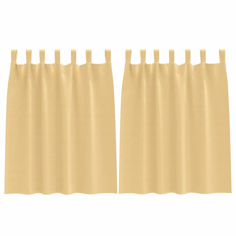 Firany blackout z kółkami 2 pcs Beżowy 140 x 140 cm Poliester