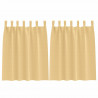 Firany blackout z kółkami 2 pcs Beżowy 140 x 140 cm Poliester