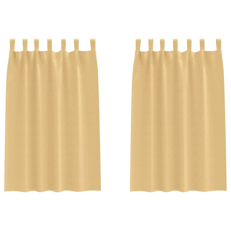 Firany blackout z kółkami 2 pcs Beżowy 175 x 140 cm Poliester
