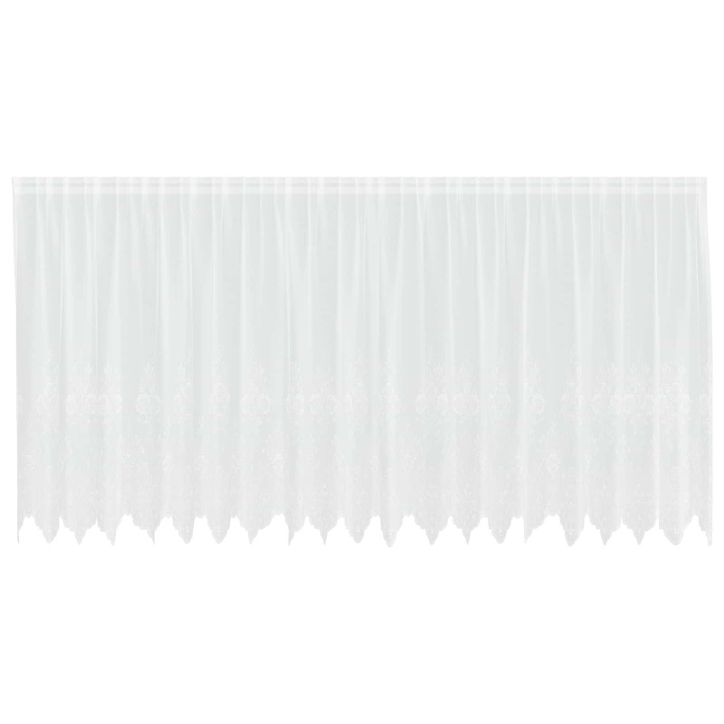 Firanka Koronkowa z zasłonami Biały 180 x 500 cm Poliester