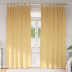 Firany blackout z kółkami 2 pcs Beżowy 260 x 140 cm Poliester