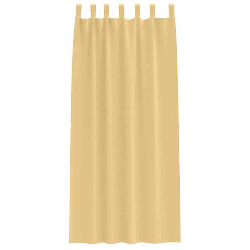 Firany blackout z kółkami 2 pcs Beżowy 260 x 140 cm Poliester