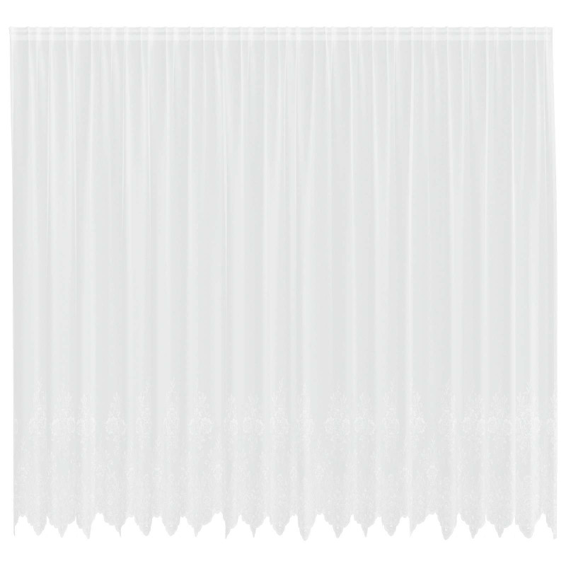 Firanka Koronkowa z zasłonami Biały 300 x 500 cm Poliester