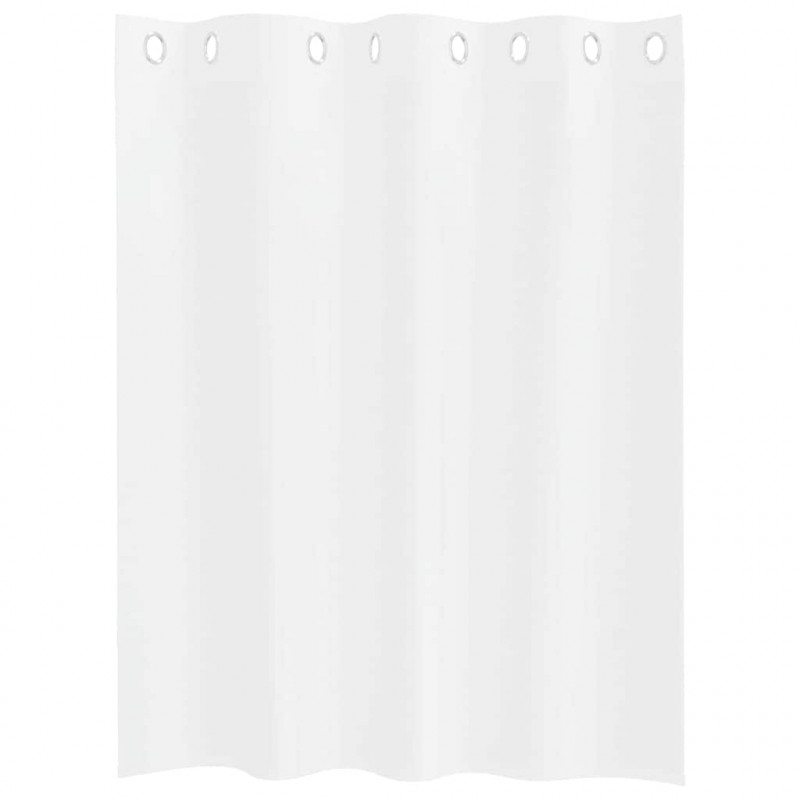 Firany Voile z zasłonami 2 pcs Biały 140 x 140 cm Poliester