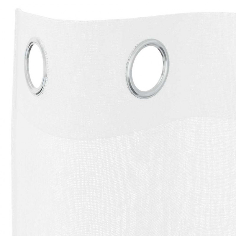 Firany Voile z zasłonami 2 pcs Biały 225 x 140 cm Poliester