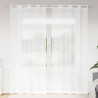 Firany Voile z zasłonami 2 pcs Biały 245 x 140 cm Poliester