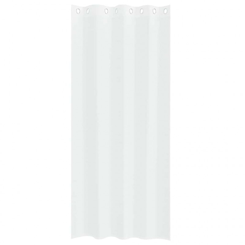 Firany Voile z zasłonami 2 pcs Biały 245 x 140 cm Poliester