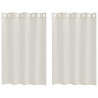 Firany Voile z zasłonami 2 pcs Kremowy 140 x 140 cm Poliester