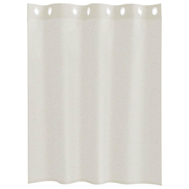 Firany Voile z zasłonami 2 pcs Kremowy 140 x 140 cm Poliester