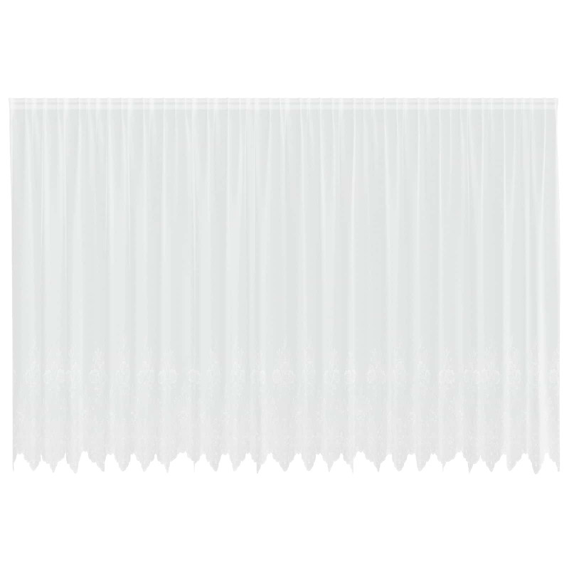 Firanka Koronkowa z zasłonami Biały 220 x 600 cm Poliester