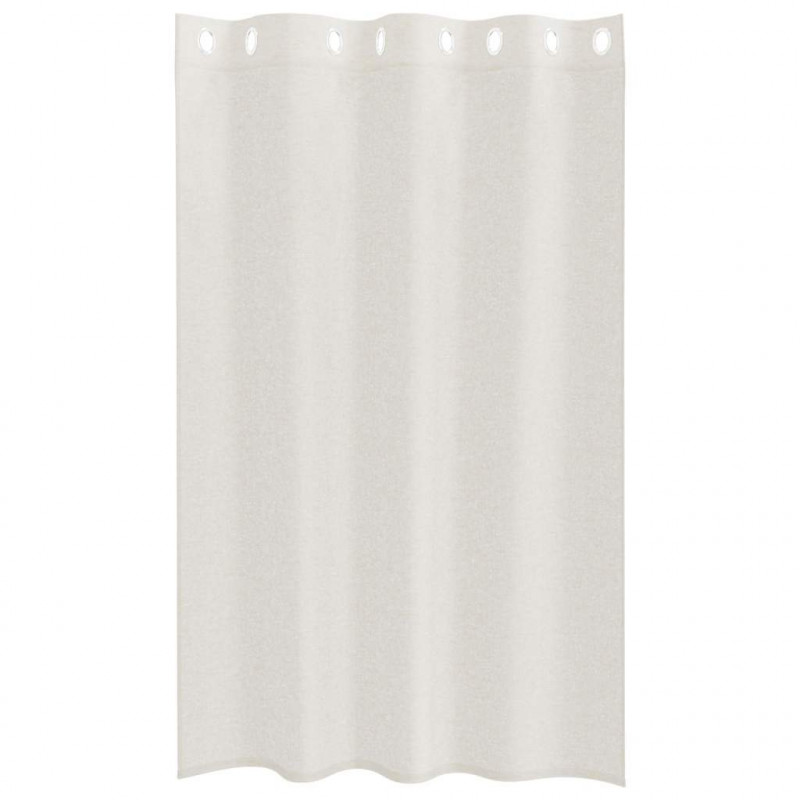 Firany Voile z zasłonami 2 pcs Kremowy 175 x 140 cm Poliester