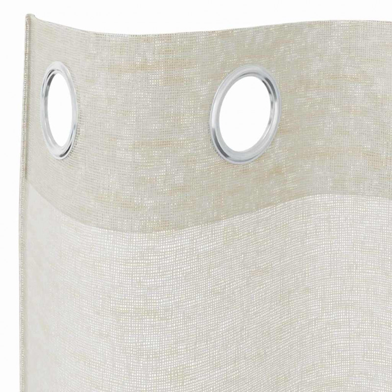 Firany Voile z zasłonami 2 pcs Kremowy 225 x 140 cm Poliester