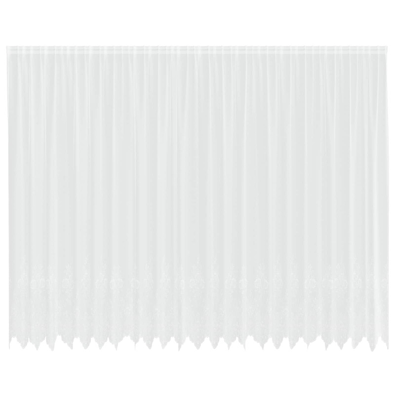 Firanka Koronkowa z zasłonami Biały 260 x 600 cm Poliester