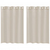 Firany Voile z zasłonami 2 pcs piaskowy 140 x 140 cm Poliester