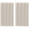 Firany Voile z zasłonami 2 pcs piaskowy 175 x 140 cm Poliester