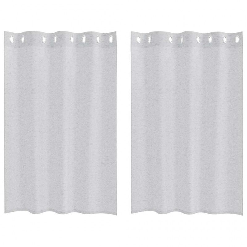 Firany Voile 2 pcs Jasnoszary 140 x 140 cm Poliester
