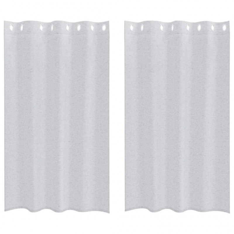 Firany Voile 2 pcs Jasnoszary 175 x 140 cm Poliester