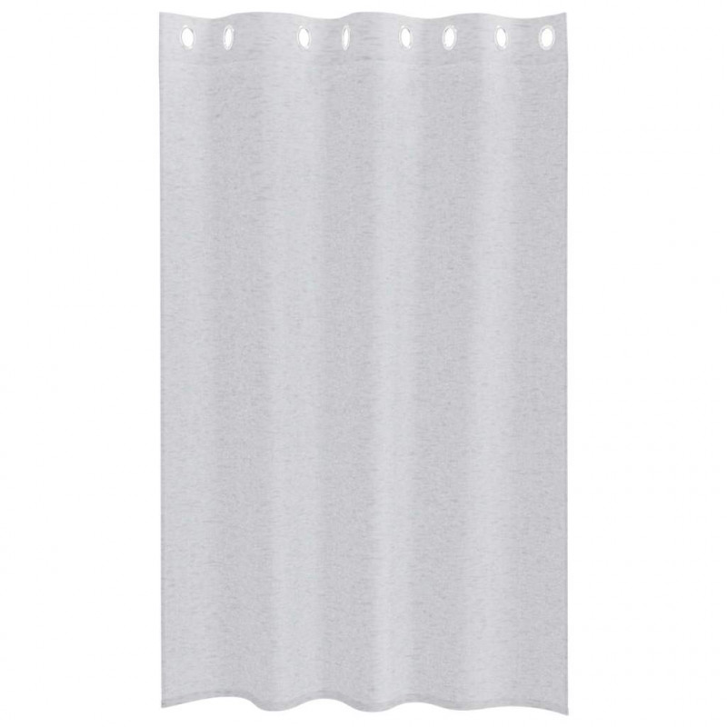 Firany Voile 2 pcs Jasnoszary 175 x 140 cm Poliester