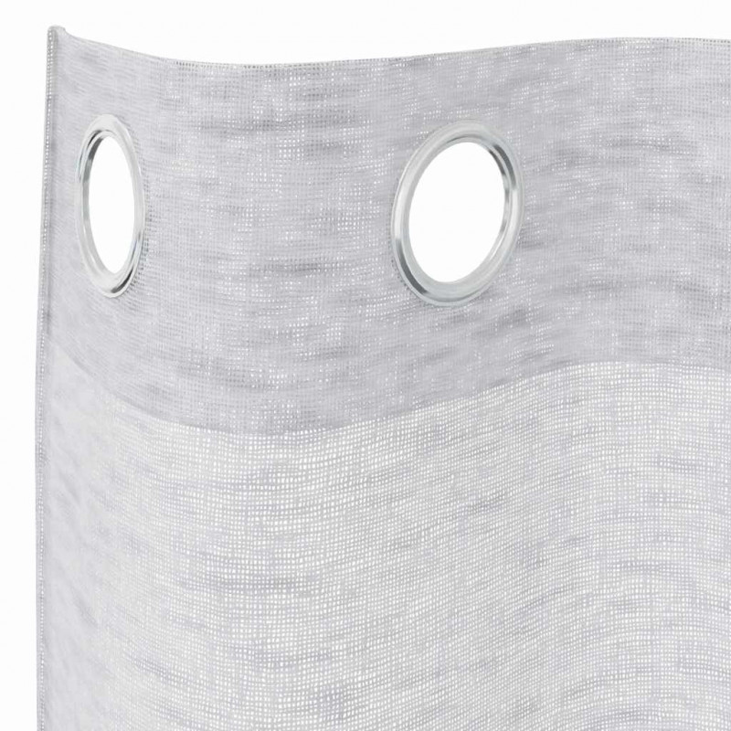Firany Voile 2 pcs Jasnoszary 175 x 140 cm Poliester