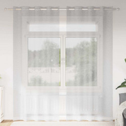 Firany Voile 2 pcs Jasnoszary 245 x 140 cm Poliester