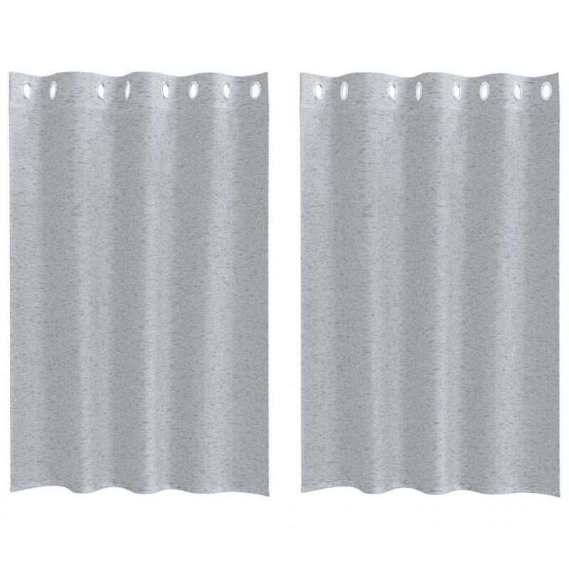Firany Voile 2 pcs Ciemnoszary 140 x 140 cm Poliester