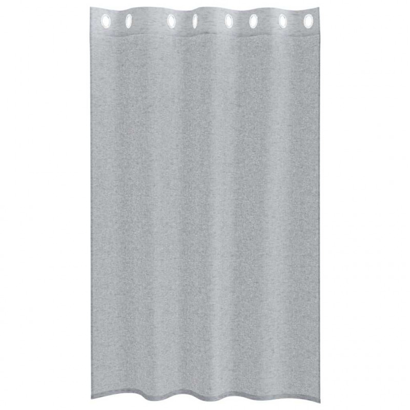 Firany Voile 2 pcs Ciemnoszary 175 x 140 cm Poliester