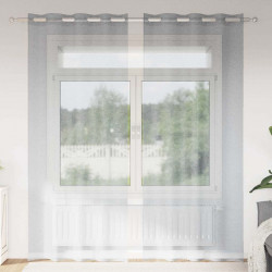 Firany Voile 2 pcs Ciemnoszary 245 x 140 cm Poliester