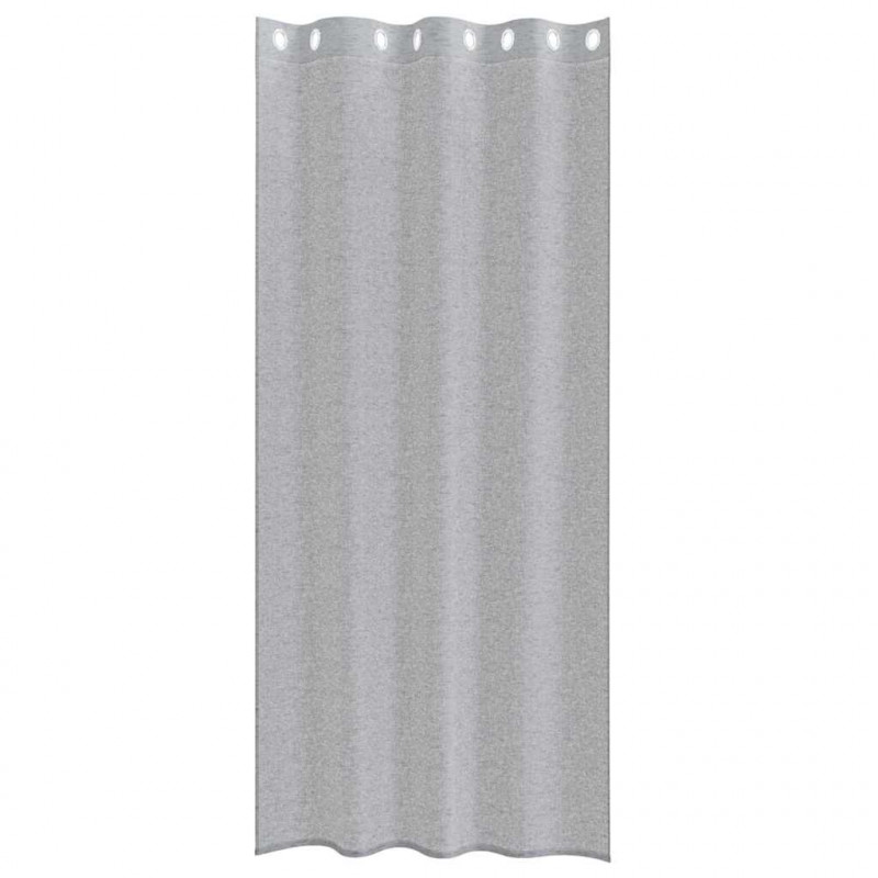 Firany Voile 2 pcs Ciemnoszary 245 x 140 cm Poliester