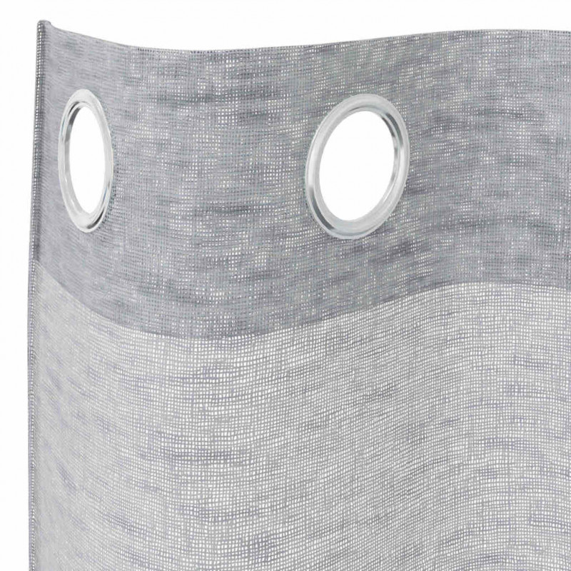 Firany Voile 2 pcs Ciemnoszary 260 x 140 cm Poliester