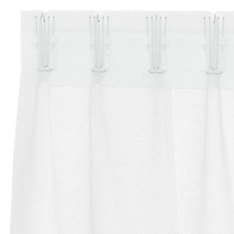 Firany Voile z zasłonami 2 pcs Biały 175 x 140 cm Poliester